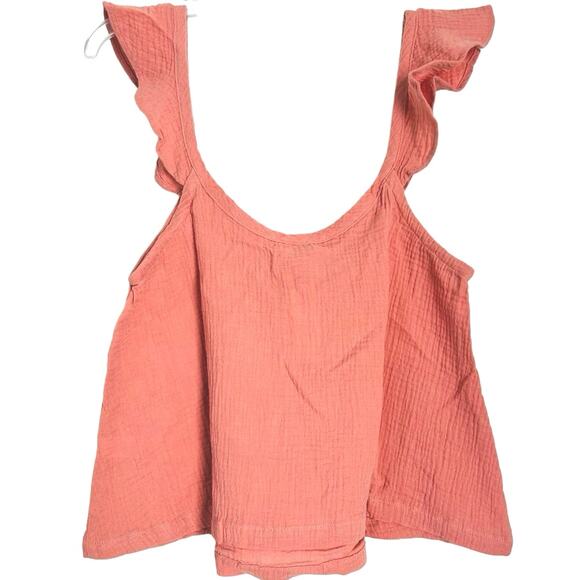 MARINE LAYER Women’s Jude Flutter Sleeve Gauze Tank Top Rosette Pink-Size M‎ - Picture 5 of 7